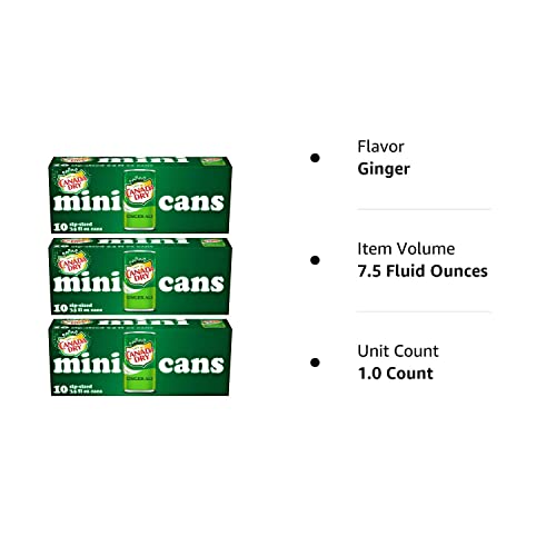 Canada Dry Ginger Ale - 10Pk/7.5 Fl Oz Mini Cans, Total 30 Cans - Set Of 10 #TOP1