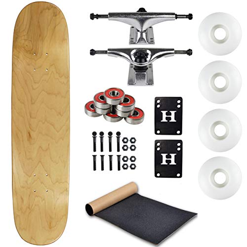 Moose Complete Skateboard Natural 9.0' with Silver Trucks and White Wheels