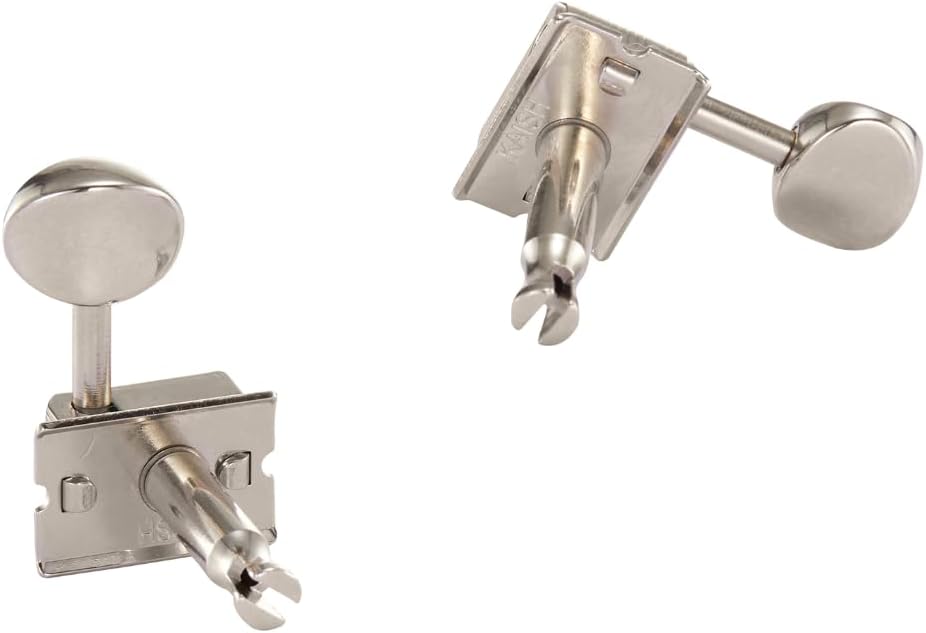 Premium Vintage Guitar Tuners Tuning Machines Peg Guitar Tuning Keys with Split Shaft for Strat/Tele/Jaguar Metal Oval Key Lefty Nickel