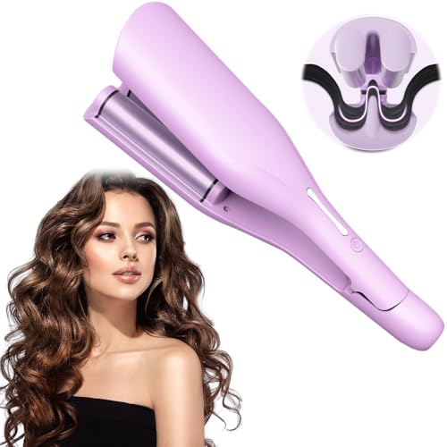 IXYHKB Rizador Pelo Ondas, 36 mm Rizador de Pelo, Ondulador de Pelo con 5 Temperaturas, Ondulador de Pelo Iónico, Rizador de Rollos de Huevo, Plancha Ondas para Todo Tipo de Cabello