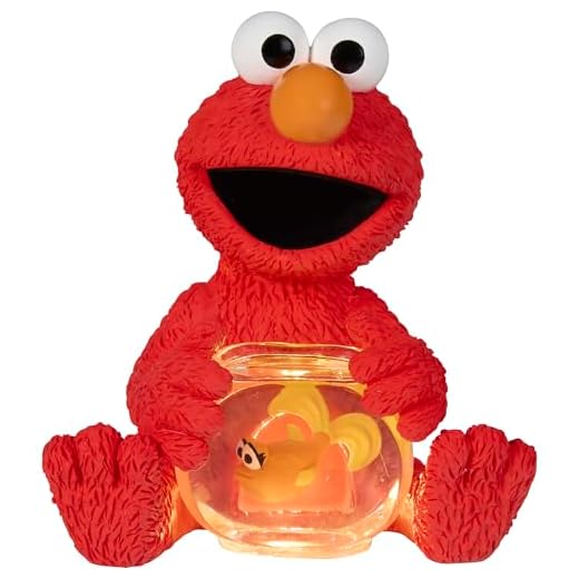 Precious Moments Sesame Street Elmo USB-Powered Nightlight with Illuminated Fishbowl, 5.25 Inches – Built-in 6-Hour Timer