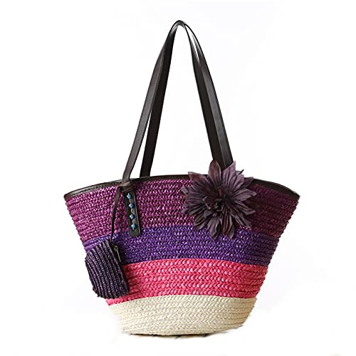 Bolso de Playa de Paja para Mujer Grande miniatura 1