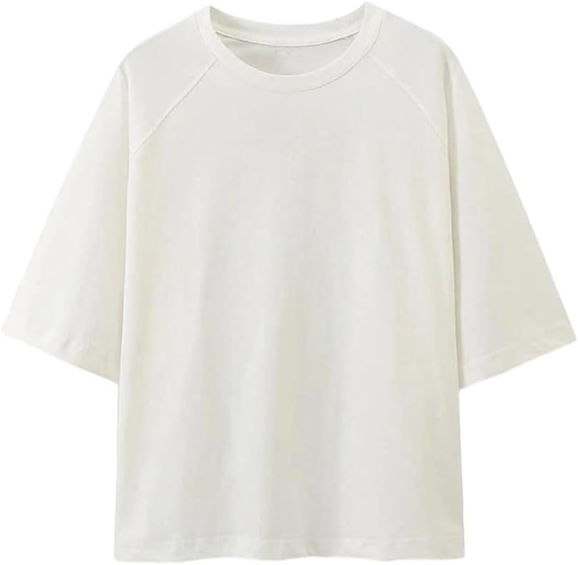 Women's Solid T-Shirts 2 Piece Set Vintage High Elastic Waist Trousers Pants Sets