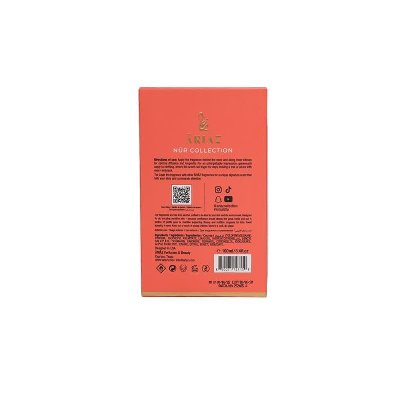 Miniatura 5 de Ariaz Fire Extrait de Parfum para mujer  3.4 oz  Perfume floral dulce de larga duración con notas de almendra, café y vainilla  Aroma árabe de lujo