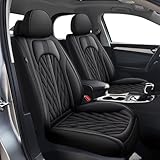 TTX LIGHTING Seat Covers Fit for VW Volkswagen Jetta 2007-2024 2025 Car Seat Covers Full Set 5 Seats Waterproof Leather Automotive Breathable Seat Cushion Protector Black