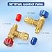 2Pc Refrigerant Charging Valve Set, 90 Degree Refrigerant Charging Valve, Safety Adapter Flow Control Ball Valve, Low Loss HVAC Fittings R12 R22-1/4 Male to 1/4 Female, R410-1/4 Male to 5/16 Female