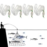 🐟【Benutzerfreundlich】Das tragbare Wurfnetz Fisch lässt sich einfach handhaben. Es ist leicht, kompakt und damit ideal für unterwegs. Seine einfache Anwendung bedeutet, dass Fische sofort beim Berühren des Netzes gefangen werden.