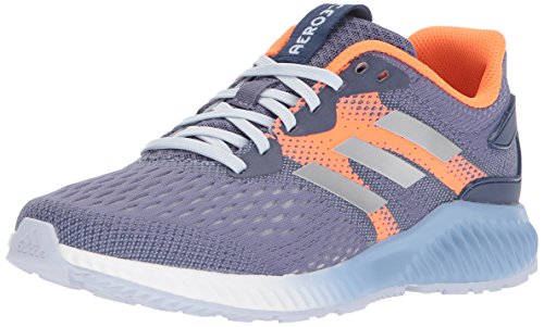 adidas Performance Women's Aerobounce w Running Shoe, Raw Indigo/Metallic Silver/Hi-Res Orange, 8 M US