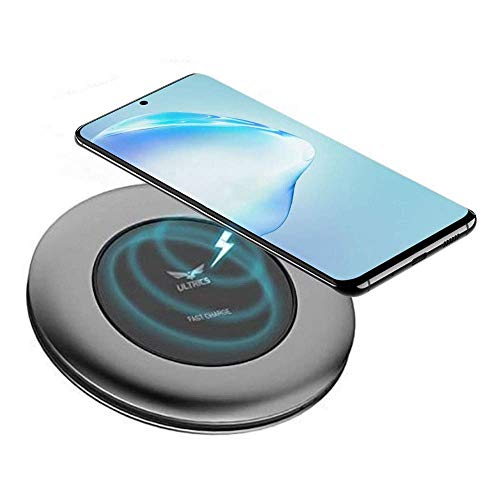 ULTRICS iPhone Wireless Charger, 10W Wireless Fast Charger Wireless Charging Pad, Qi Wireless Charger iphone 15 14 13/13 Pro/12/11/SE Wireless Charger Samsung Galaxy S22 S21 S20 S10, Round (Grey)