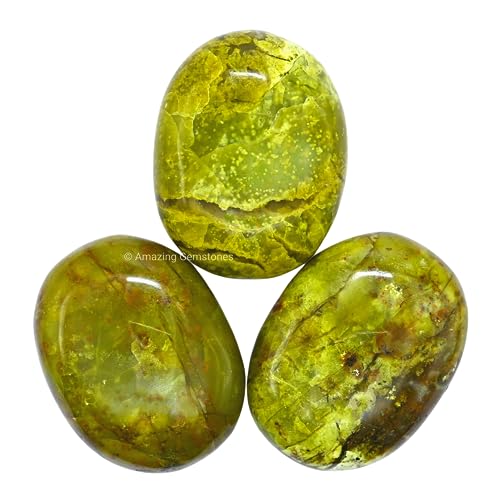 Image of Amazing Gemstone Green Opal Crystals and Healing Stones - Large Palm Stone Crystals Piedra - Crystal for Good Luck, Balanced Positive Energy, Meditation - Unique Stocking Stuffers Gifts for Women, Men