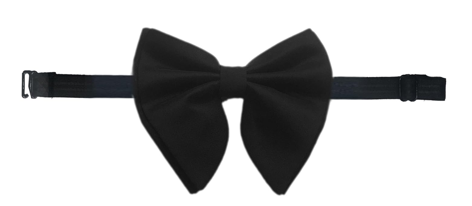 NEUROCLUB ButterflY Men's Bow Tie, Classic Solid Color Pre-Tied Bow Tie for Men Satin Tux Bowtie Adjustable Formal Neck Bowtie Black - Image 7 thumbnail