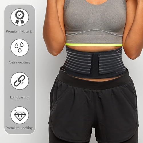 Back Support with Magnet, Tourmaline Magnetic Back Braces for Lower Back Pain Relief, Self Heating & Soothing Waist Band, Lumbar Support Belt for Herniated Disc/Sciatica (Large)