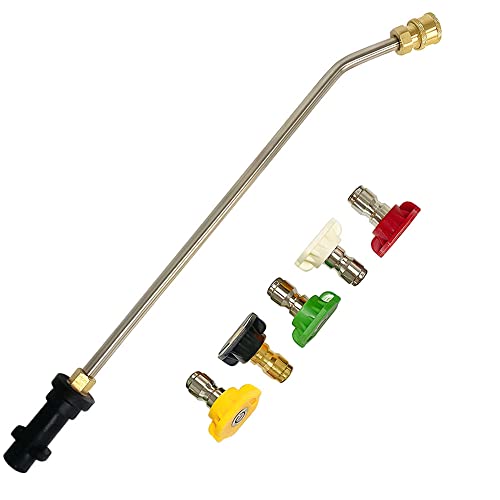 Lanza en ángulo para lavadora a presión, herramientas de limpieza de canalones para Karcher K2 K3 K4 K5 K6 K7, lanza de pulverización en ángulo, accesorio de lanza de lavado debajo del chasis con 5