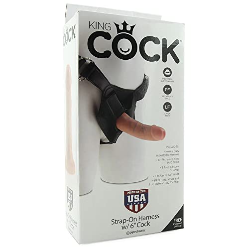 Pipedream King Cock Strap-On Harness With Cock, 6", Flesh #TOP6