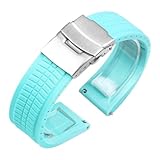 VFEBTSD Bracelet de montre en silicone étanche, compatible avec Rolex Submariner, bracelet rechange caoutchouc, accessoires(Blue,24mm)