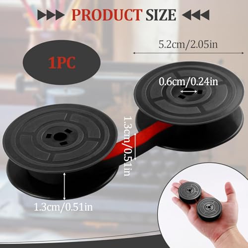 Farbbandfabrik Original Farbband für DIN 2103-53 mm Durchmesser, Zweifarbig Schwarz/Rot - Ideal für Büro und Heimgebrauch