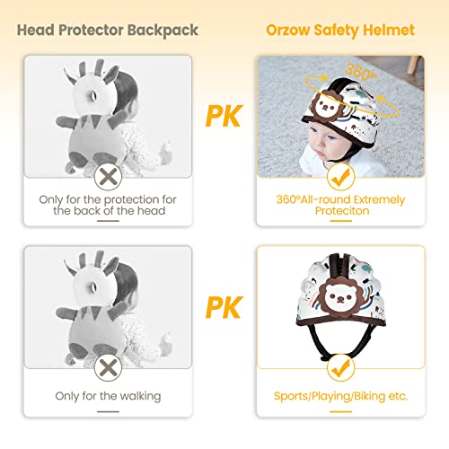 Image of Baby Head Protector for Crawling and Walking, 6-24 Months (Brown Lion) | Anti-Collision Soft Infant Helmet , Breathable & Ultra-Lightweight & Expandable and Adjustable