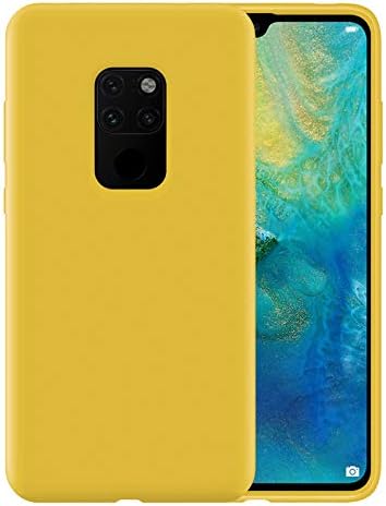 SCZW Liquid Silicone Phone Case for Huawei Mate 20 X/Full Body Protection/Shockproof/Gel Rubber/Cover Case Drop Protection Yellow