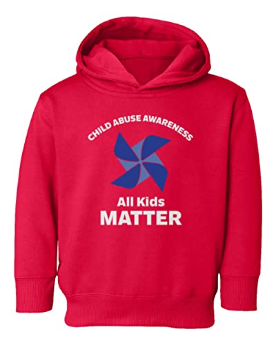 All Kids Matter Child Abuse Awareness Toddler Hoodie Sweatshirt (Red, 2T)