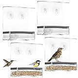 Ctosree 4 Pack Window Bird Feeder Suction Cup Bird Feeder for Window Bird House for Outside Bird Fee