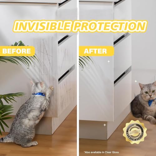 yongjoy Anti-Cat Scratch Furniture Protector, Flexible Sticky Couch Corner Guard, Thicken Vinyl Cat Scratch Tape (158\" x 11.8\")