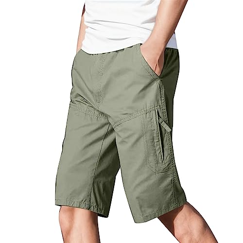 SRZYMJ Shorts Sommer Kurze Hose Badeshorts Herren Laufshorts 2In1 Shorts 3/4 Hose Stretch 4XL Lederhose Kurz Leinenhosen Für Arbeitsanzug Weiße Unterhosen Grün Kurze Hose Sport Baumwolle 6XL