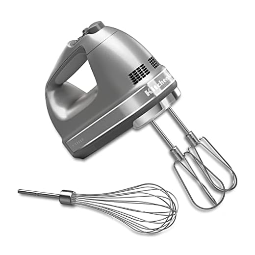 Kitchenaid 5KHM7210ECU - Batidora de mano, color plateado