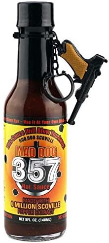 Mad Dog 357 Limited Edition Hot Sauce with Luger Gun Keychain