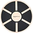 Amazon Basics Wood Wobble Balance Board - 16.2 x 16.2 x 3.6 Inches, Black