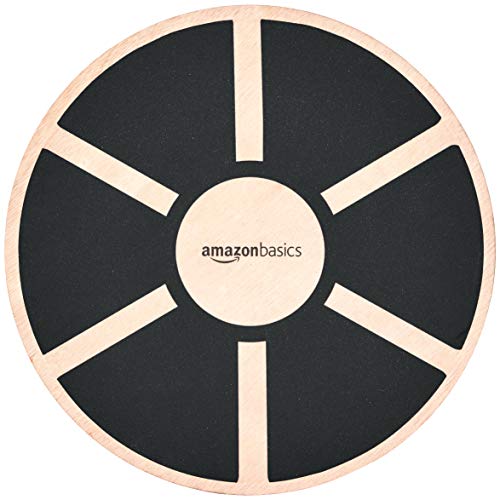 Amazon Basics Wood Wobble Balance Trainer Board, Slip Resistant, for Exercise and Core Strength, 265 lb Weight Capacity, Black by Amazon Basics - Used condition - US$19.10