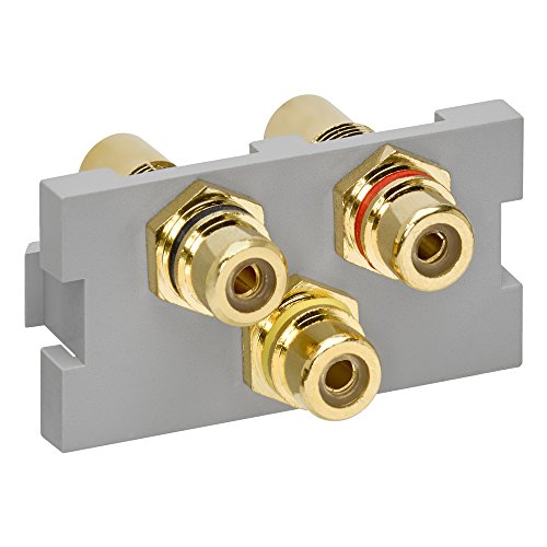 Leviton 41292 módulo multimedia de 3 puertos RCA gris para paneles de conexión 2