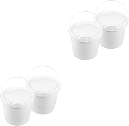 Hemoton 4 cubos de almacenamiento con tapas, cubos de almacenamiento para juguetes, cubos portátiles para bañera, cubos de helado, almacenamiento de