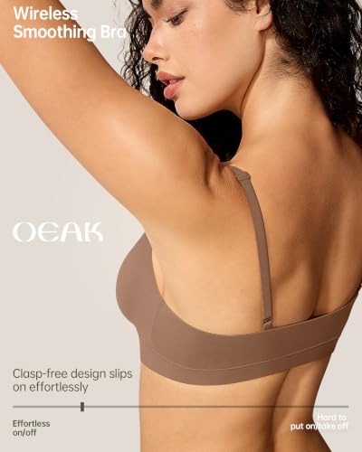 Image of OEAK Women Triangle Unlined Bra Wireless Pull On Plunge Bras