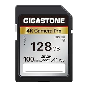 [5-Yrs Free Data Recovery] GIGASTONE 128GB Memory Card 4K Pro Series Speed Up to 100MB/s Compatible with Canon Nikon Sony Camcorder, A1 V30 UHS-I