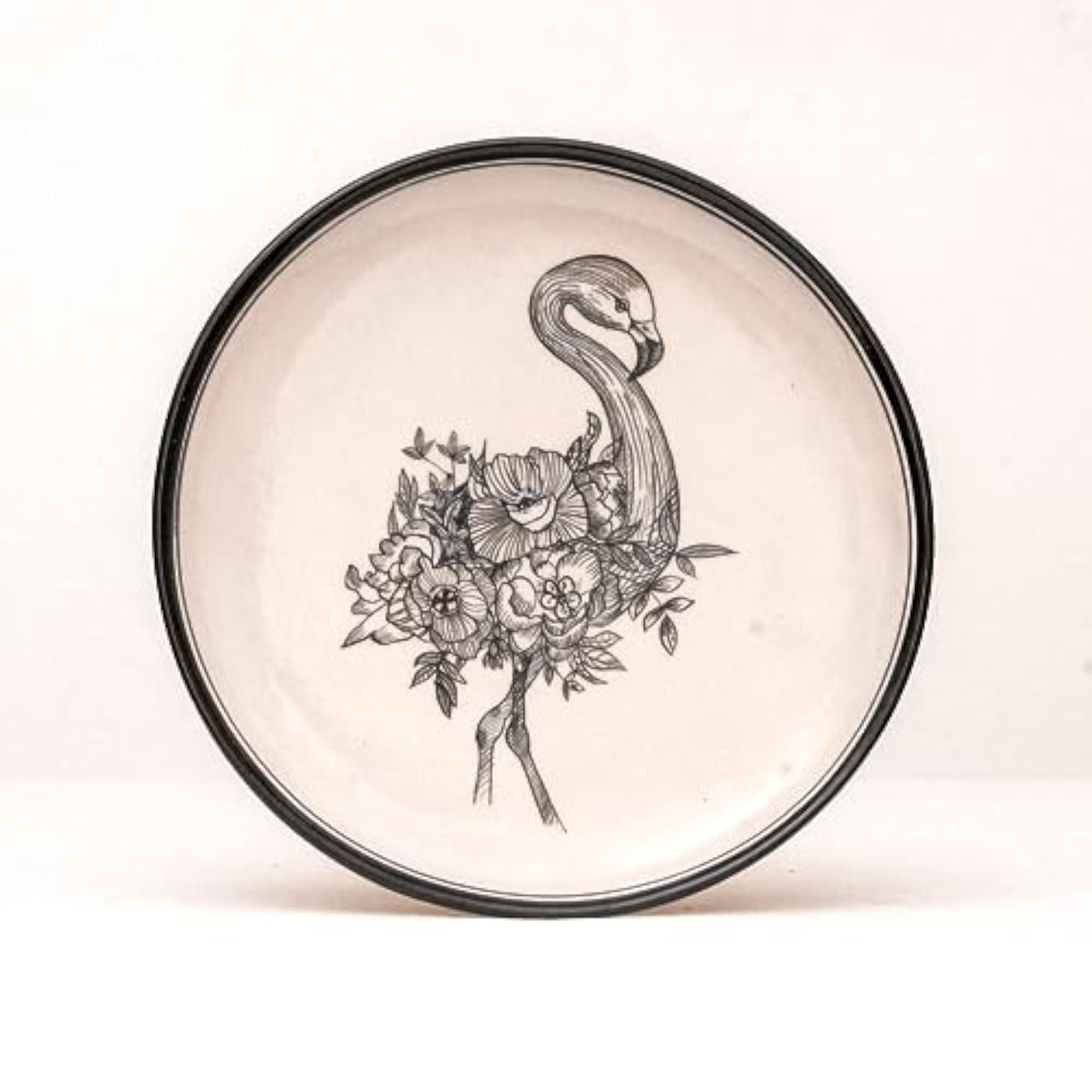 Blue Pottery Wall Plates (Swan and Flower)