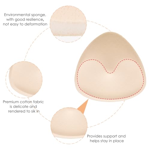 Sibba 1Paar BH-Einlagen Einsätze BH Insert Pads Push up Bra Dreieckige BH Polsterung Einlagen Wiederverwendbar Atmungsaktive Herausnehmbare Brustvergrößerer für Sport BH Bikini Tops Bademode Hautfarbe