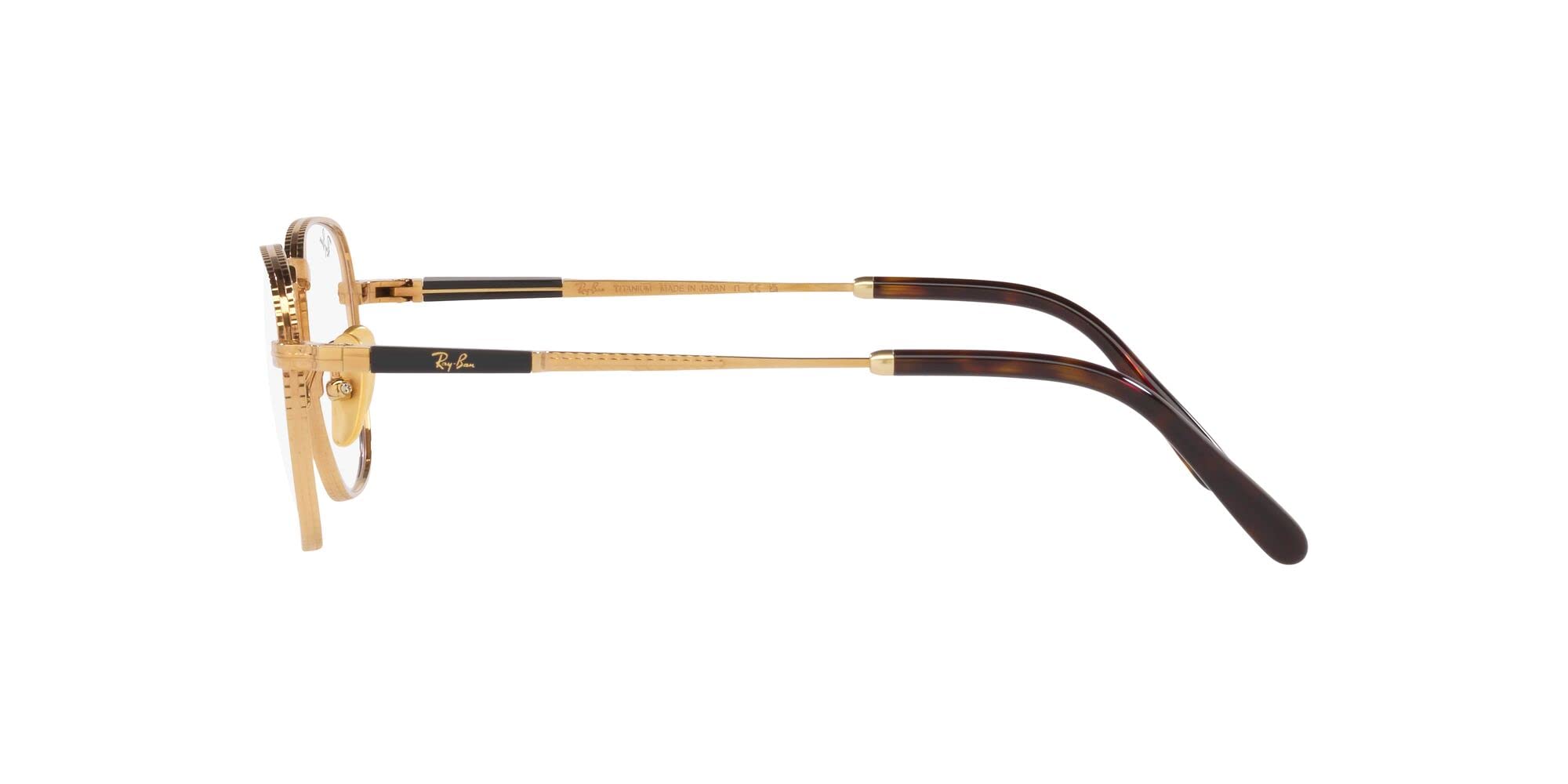 Ray-Ban Rx8258v Frank Titan kwadratowe okulary na receptę, Złota/demonstracyjna obiektyw, 48 mm