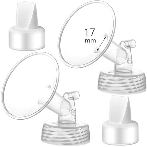 Image of Momstouch 17mm Flange and Duckbill Valve Compatible with Spectra S1 S2 9 Plus Breastpump Replacement to Pump Parts, Not Original, Replace Accessories.