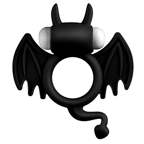 Vibrating Penis Ring, l'aise vie Silicone Soft Stretchy Cock Rings for Men Waterproof Ring Toys for Males and Couples for Longer Lasting Erections Triple Wearing Ways with 2 LR41 Batteries (Batman)