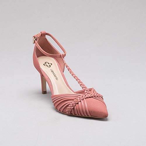 Scarpin Couro Rose Fiore 34