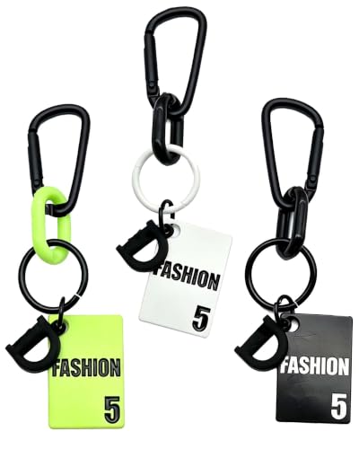NWIUREN 3 Pack Fashion Keychain, Minimalist Carabiner Keychains for Daily Carry,Cool Street Style,Lightweight Backpack Charms,Metal Keyring for Men and Women