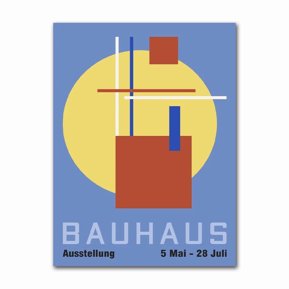 Pósteres de la Bauhaus abstractos: decoración de pared moderna con lienzos geométricos de 50x70cm