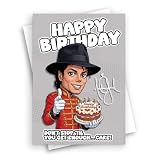 HWC Trading Biglietto di auguri per compleanno Michael Jackson, con scritta "The King of Pop", formato A5, interno bianco con busta