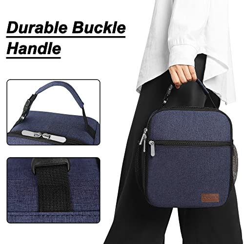 Deosk Lunch Bag Reusable Small Lunch Box For Men Insulated Portable Lunchbox For Adults & Kid Suitable For School Work Picnic (Navy Blue) #TOP5