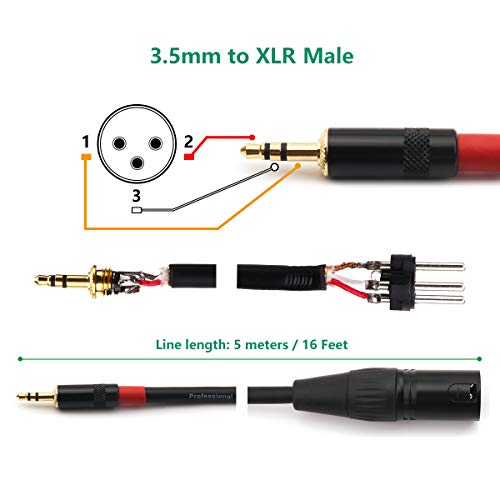 Cable TRS 3.5mm a XLR macho NANYI de interconexión para audio y micrófono 4