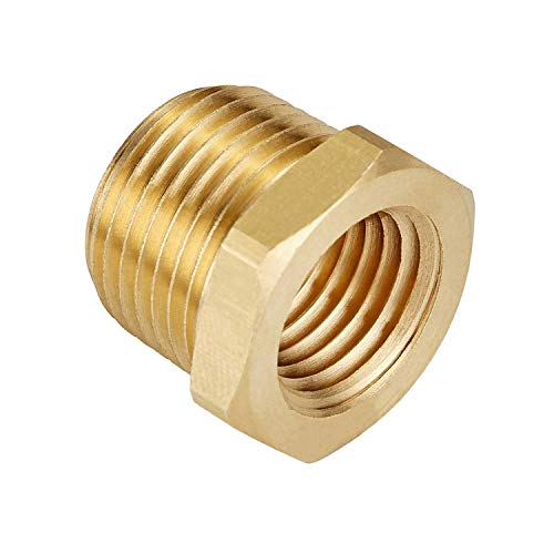 Litorange 4 PCS Heavy Duty Brass Pipe Fitting Hex Bushing 3/4" Male NPT x 1/2 Inch Female NPT Reducer Adapter (Pack of 4)