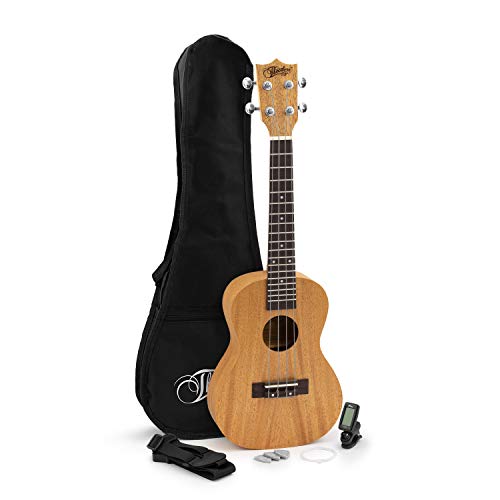Theodore Ukulélé de concert de 58,4 cm – 2 pouces en acajou avec sac de transport, 3 médiators en feutre, cordes de… - Les Beatles, Paul McCartney, John Lennon, RIngo Starr, George Harrison Theodore Ukulélé de concert de 58,4 cm - 2 pouces en acajou avec sac de transport, 3 médiators en feutre, cordes de…