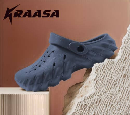 Kraasa Extra Soft Men's Classic Casual Sports Clogs/Sandals with Adjustable Back Strap for Adult | Comfortable & Lightweight| Stylish & Anti-Skid| Waterproof & Everyday Use Mules for Gents/Boys