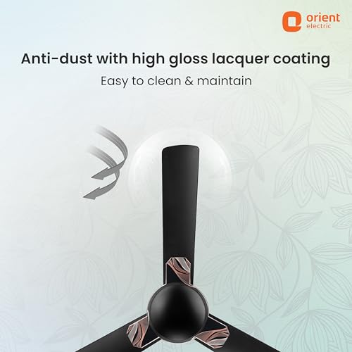 Image of Orient Electric 1200 mm Mozart ceiling fan| Designer fan with seamless ring to trim design | Anti-rust Aluminium blades| Decorative Inlay Mould Design | 5-years warranty | Minimalist Flow Black