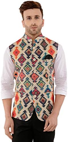 hangupMen's Synthetic Nehru Jacket Waist Coat
